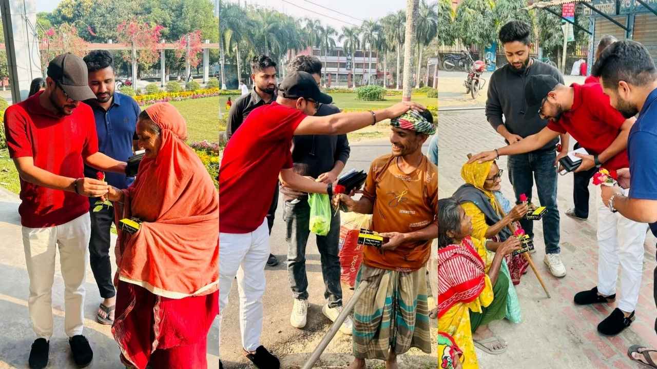 ভালোবাসা দিবসে অসহায়দের পাশে বাকৃবি ছাত্রদল