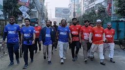 ফেনীতে ঈগলের সমর্থনে ৪শ তরুণ-তরুনীর ম্যারাথন