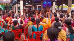 রাজবাড়ীর কেন্দ্রীয় হরিসভা মন্দিরে অষ্টকালীন  লীলা কীর্তন