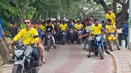 কোটালীপাড়ায় ব্রাজিল সমর্থকদের বর্ণাঢ্য আনন্দ শোভাযাত্রা