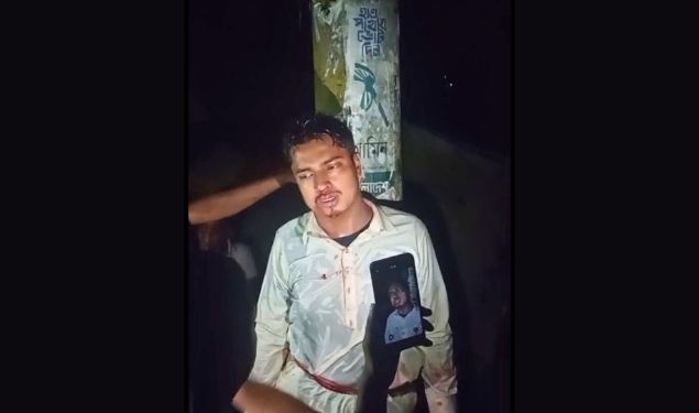 ভারসাম্যহীন তরুণকে বিদ্যুতের খুঁটিতে বেঁধে মারধর