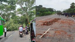 এনসিপির পদযাত্রা ঠেকাতে গোপালগঞ্জ-কোটালীপাড়া সড়কে অবরোধ