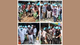 বাকেরগঞ্জে পৌর বিএনপি ও প্রশাসনের যৌথ উদ্যোগে পরিচ্ছন্নতা অভিযান