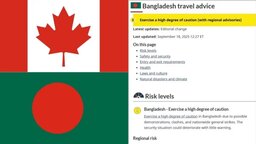 বাংলাদেশ ভ্রমণে উচ্চমাত্রার সতর্কতা জারি করেছে কানাডা