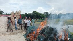 মুকসুদপুরে ৯২টি নিষিদ্ধ চায়না দুয়ারী জাল ধ্বংস
