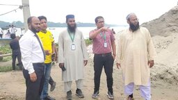 সুগন্ধা নদীর ওপর প্রস্তাবিত সেতুর স্থান পরিদর্শন