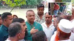 ঝালকাঠি শহরের গুরুধামে নদীভাঙন এলাকা পরিদর্শনে ড. জিয়াউদ্দিন হায়দার