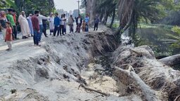 কোটালীপাড়ায় সড়ক ভেঙে পড়লো খালের ভেতর, দুর্ভোগে গ্রামবাসী
