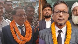 নড়াইল জেলা আইনজীবী সমিতির সভাপতি আজিবুর রহমান, সম্পাদক ইস্রাফিল খবির রাজু