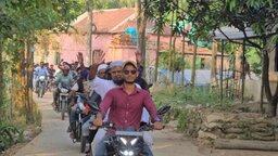 জামালগঞ্জ উত্তর ইউনিয়নে কামাল হোসেনের পক্ষে শতাধিক মোটরসাইকেলের শোডাউন