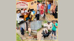 লালমোহনে স্বেচ্ছাসেবী সংগঠন ‘একতার বন্ধন’ এর উদ্যোগে ছাগল বিতরণ